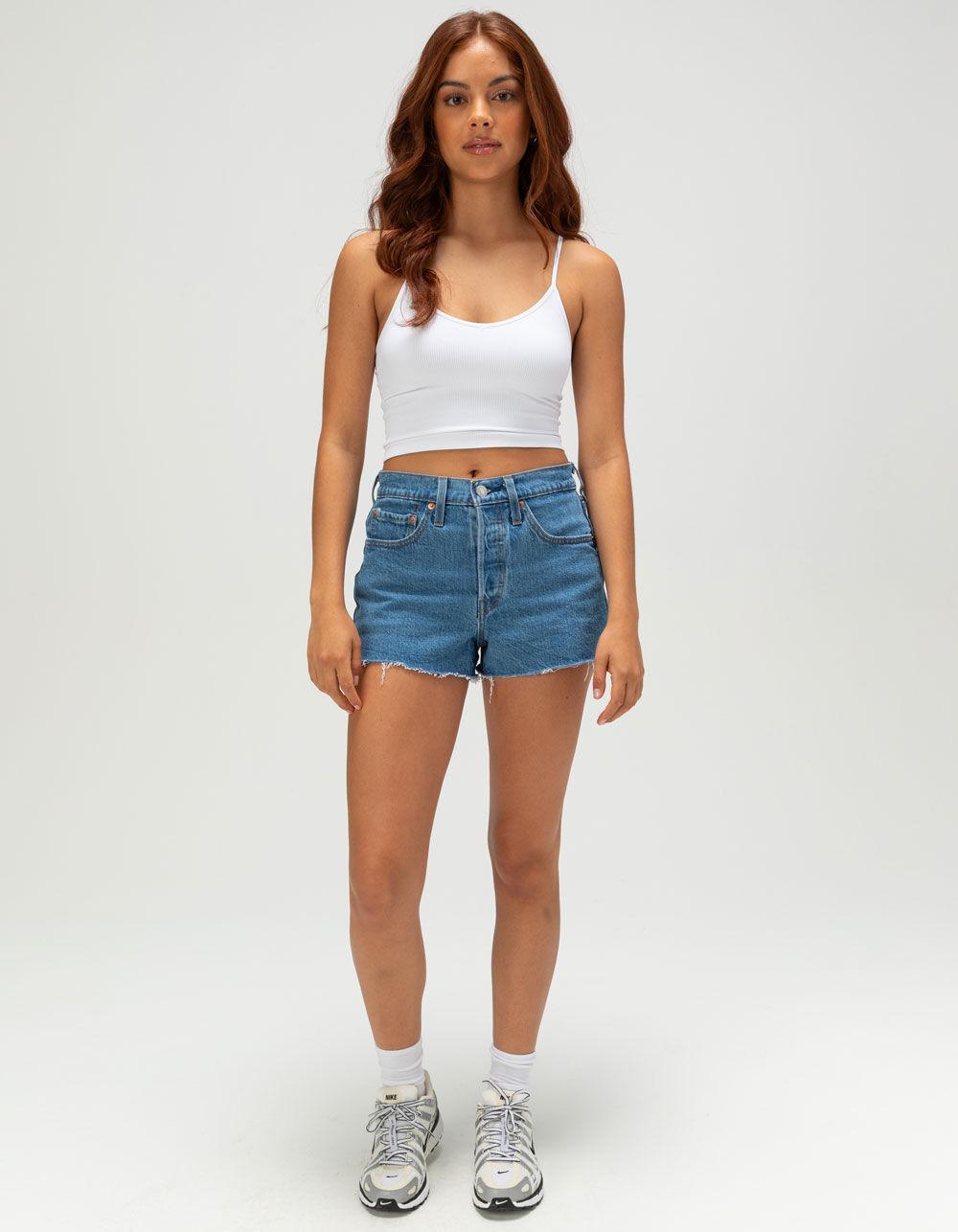 FULL TILT Scoop Neck Rib Seamless Womens Cami - WHITE Product Image