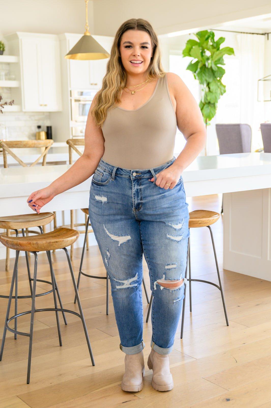 Ashley Hi-Waist Destroyed Boyfriend Jeans (Online Exclusive) Product Image