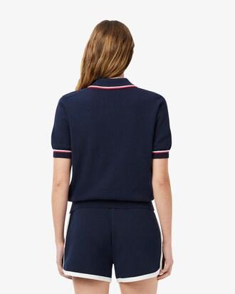 Cropped 3D Seamless Stretch Cotton Polo Shirt Product Image