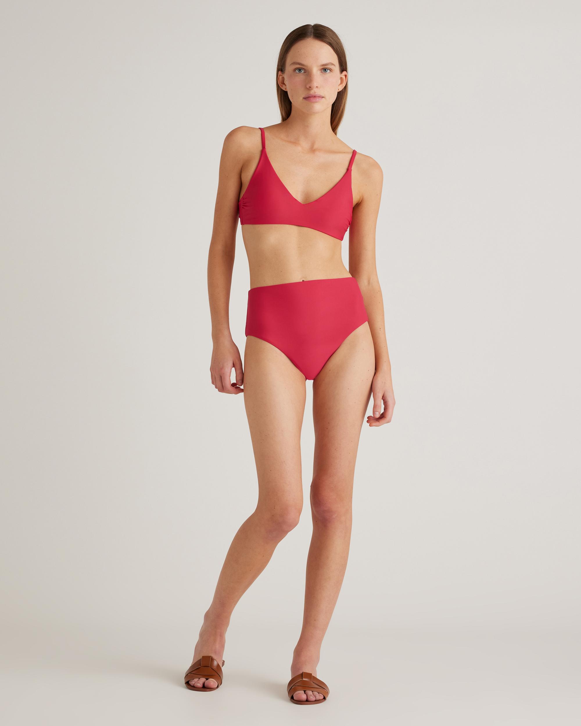 Quince | Women's Italian High-Rise Bikini Bottom 78% Recycled Polyamide, 22% Spandex Product Image