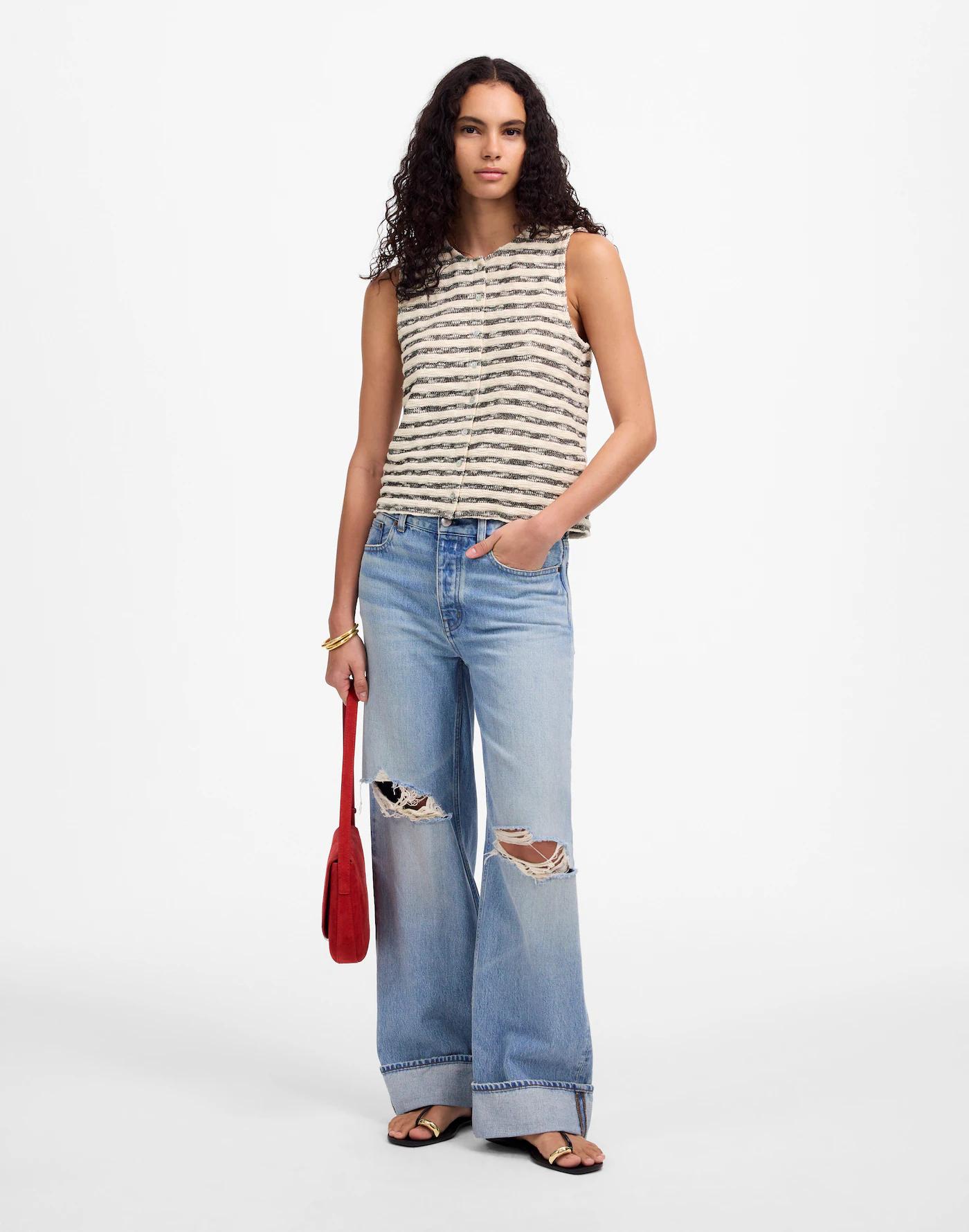 Crewneck Sweater Vest in Stripe Product Image