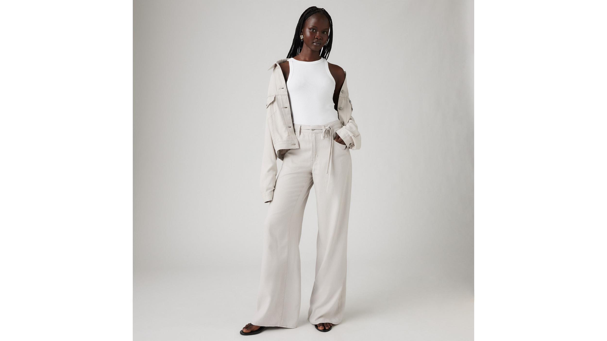 XL Baggy Straight Linen Blend Women's Pants Product Image