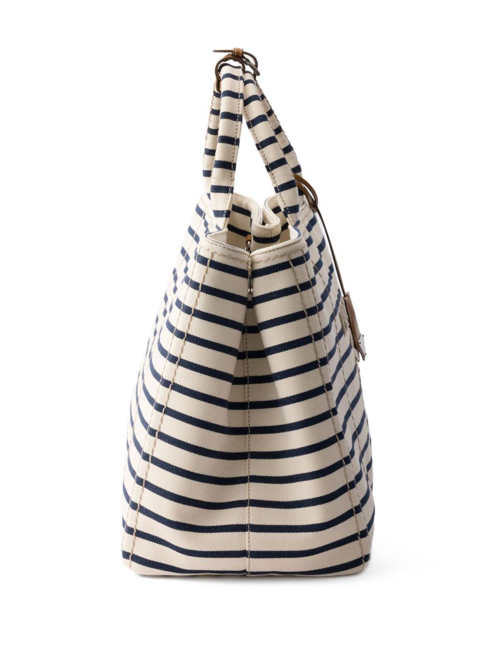 Canapa striped canvas tote bag Product Image