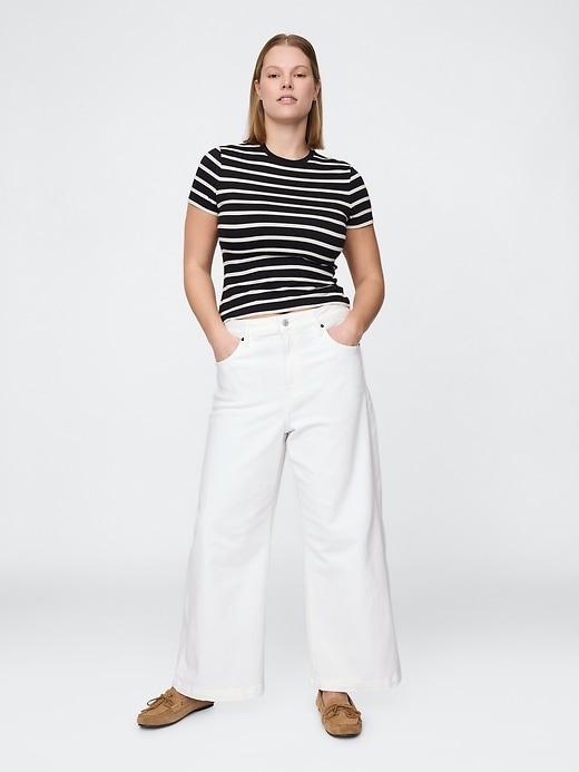 Curvy High Rise Stride Wide-Leg Ankle Jeans Product Image