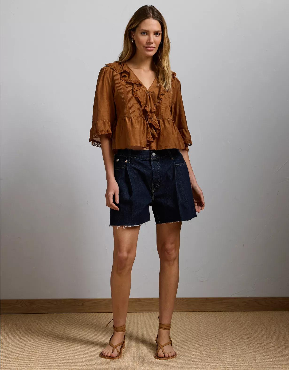 AE77 Premium Baggy Denim Short Product Image