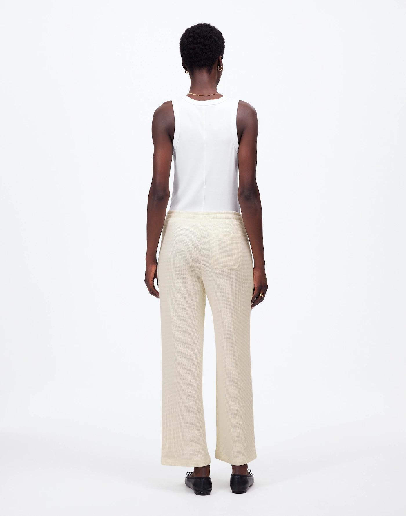 Waffle-Knit Straight-Leg Sweatpants Product Image