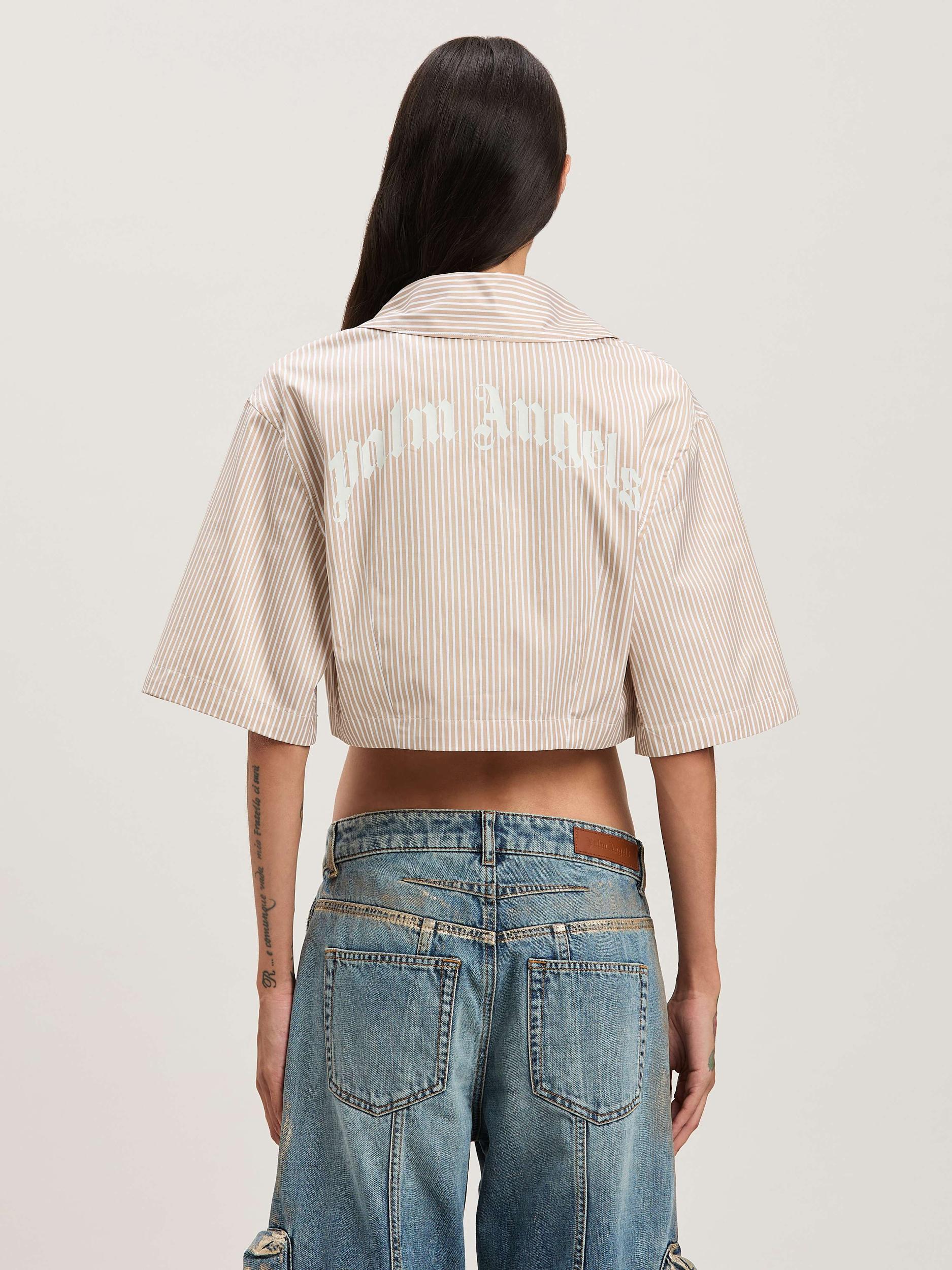CURVED LOGO CROPPED SHIRT CAMEL - OFF WH Product Image