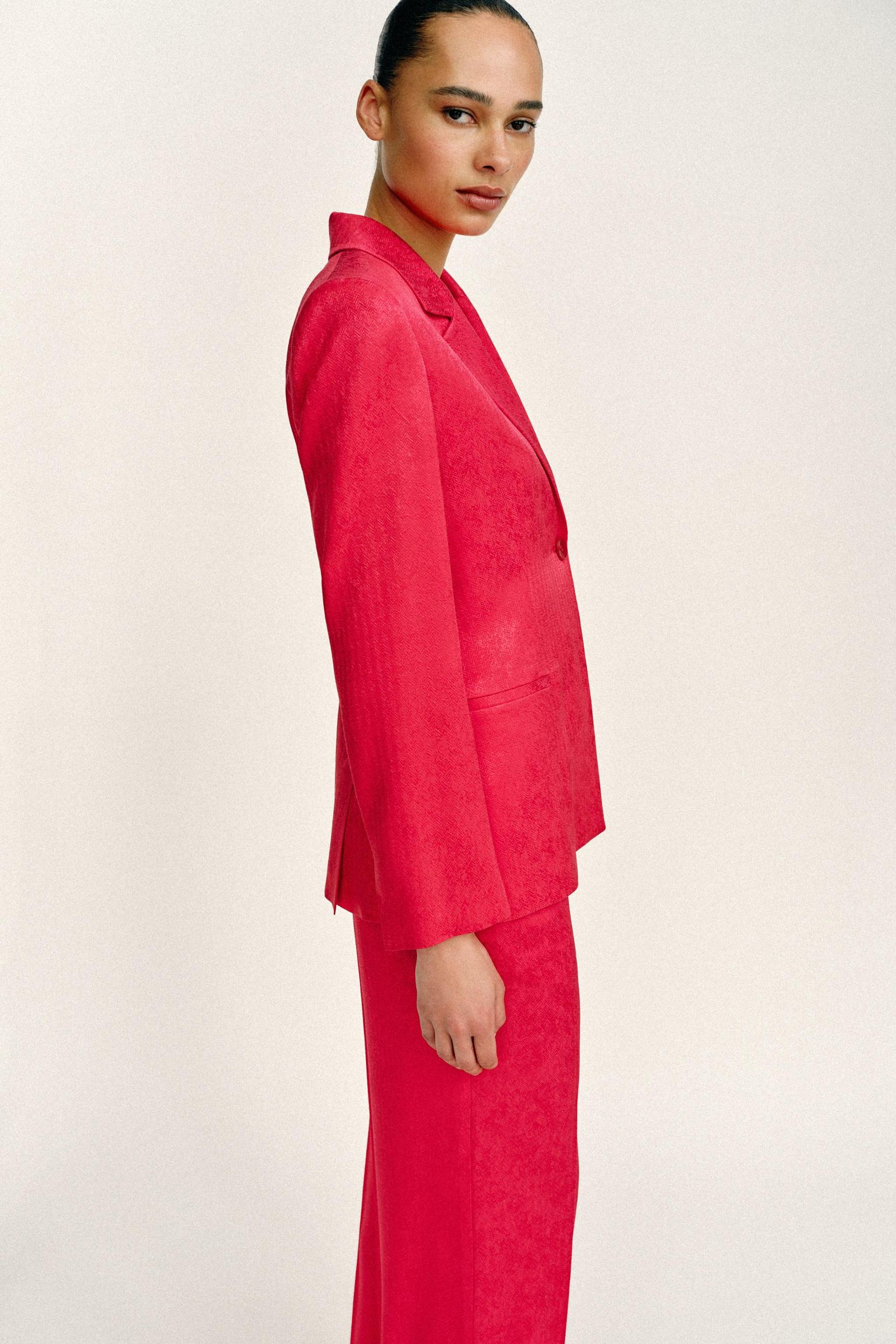 JACQUARD BLAZER WITH SHOULDER PADS Product Image