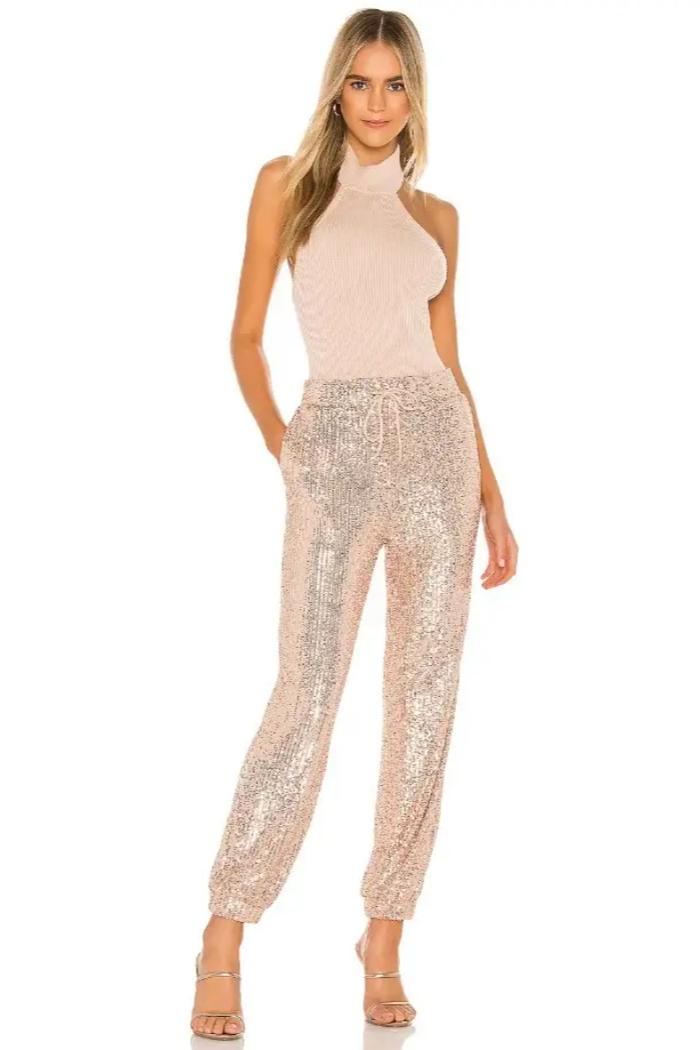Sequin Jogger Pants Product Image