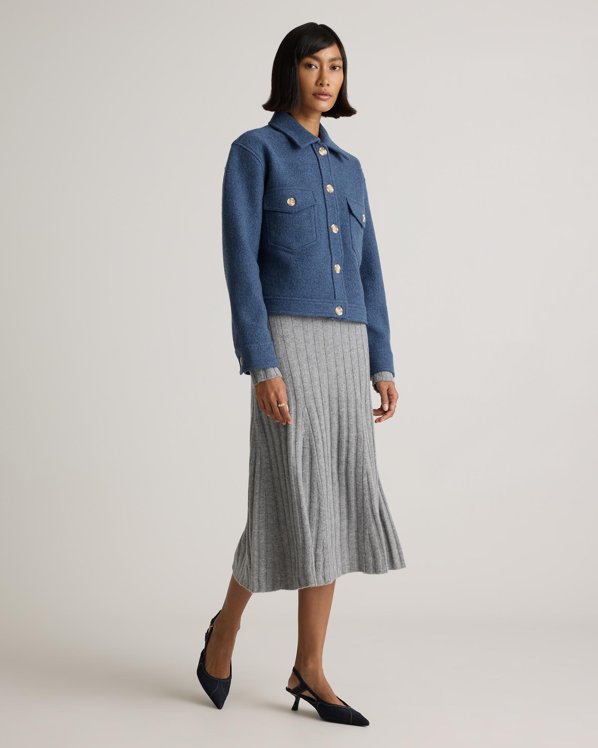 Quince | Women's 100% Merino Wool Cropped Shirt Jacket Product Image