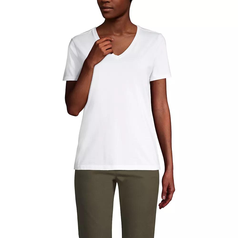 Petite Lands' End Relaxed-Fit Supima Cotton V-Neck Tee, Women's,  Product Image