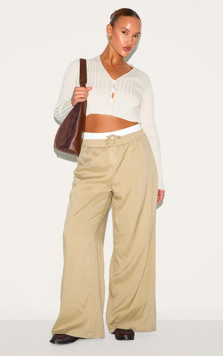 Plus Light Nude Sheer Knitted Cardigan Product Image