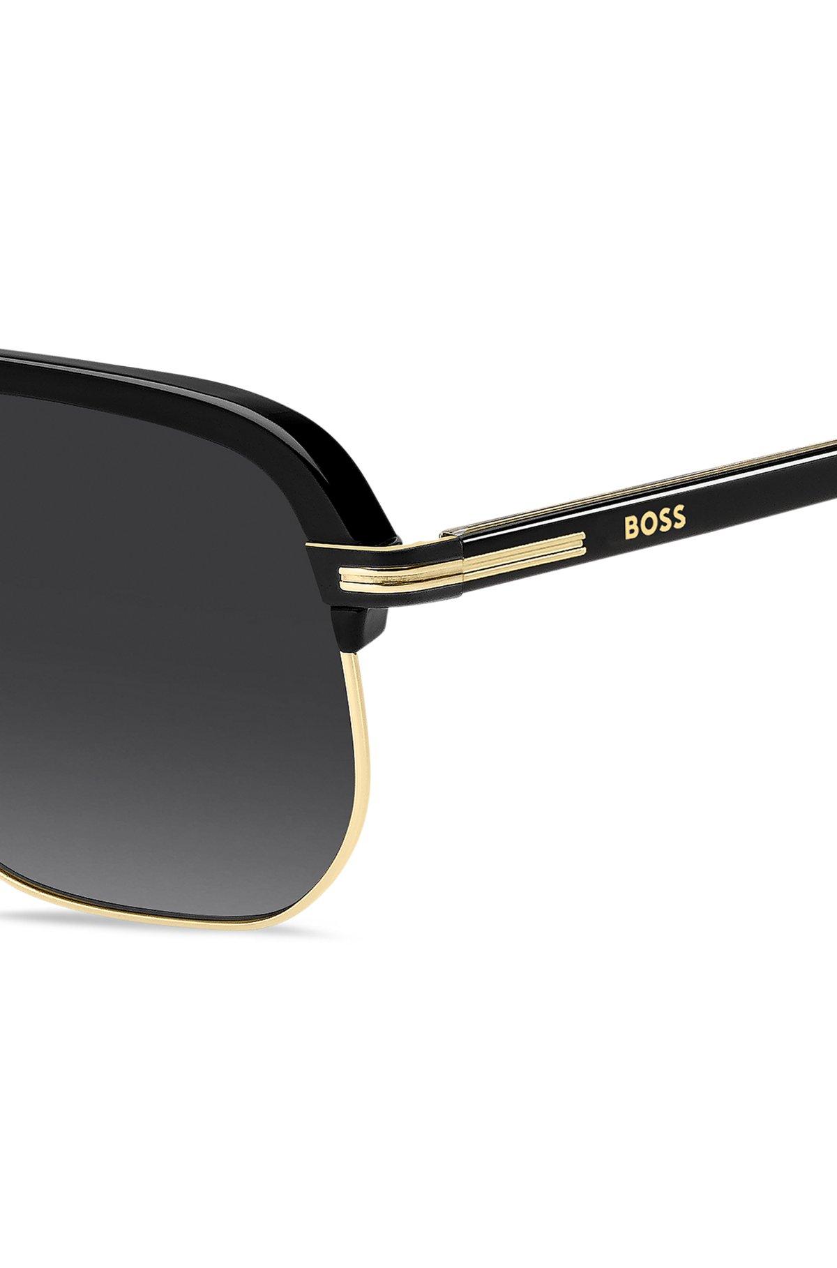 BOSS - Havana-acetate sunglasses with silver-tone trims Product Image