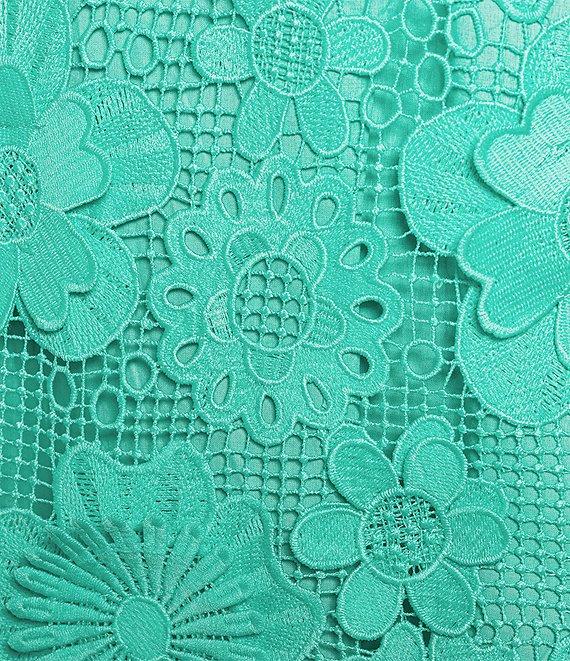 J.Marie Saylor 3D Lace Round Neck Sleeveless Shift Dress Product Image