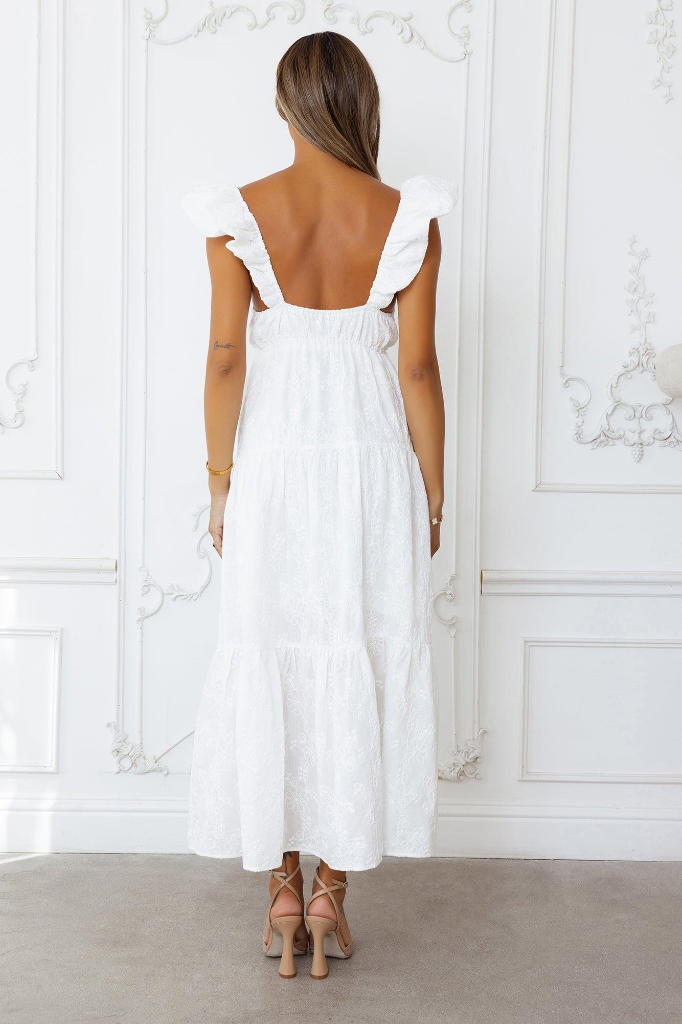 Beachy Charms Maxi Dress White Product Image