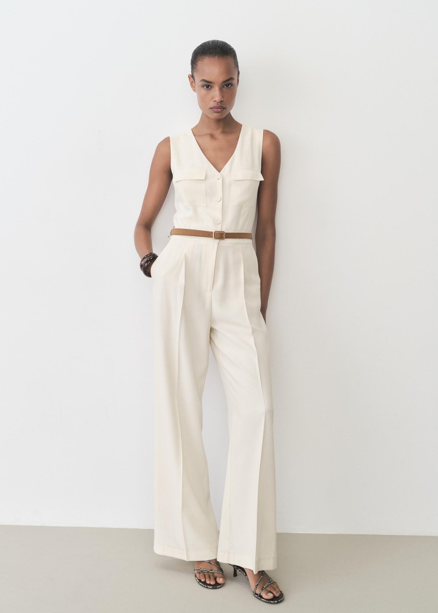 Belt long jumpsuit - Women | MANGO USA Product Image