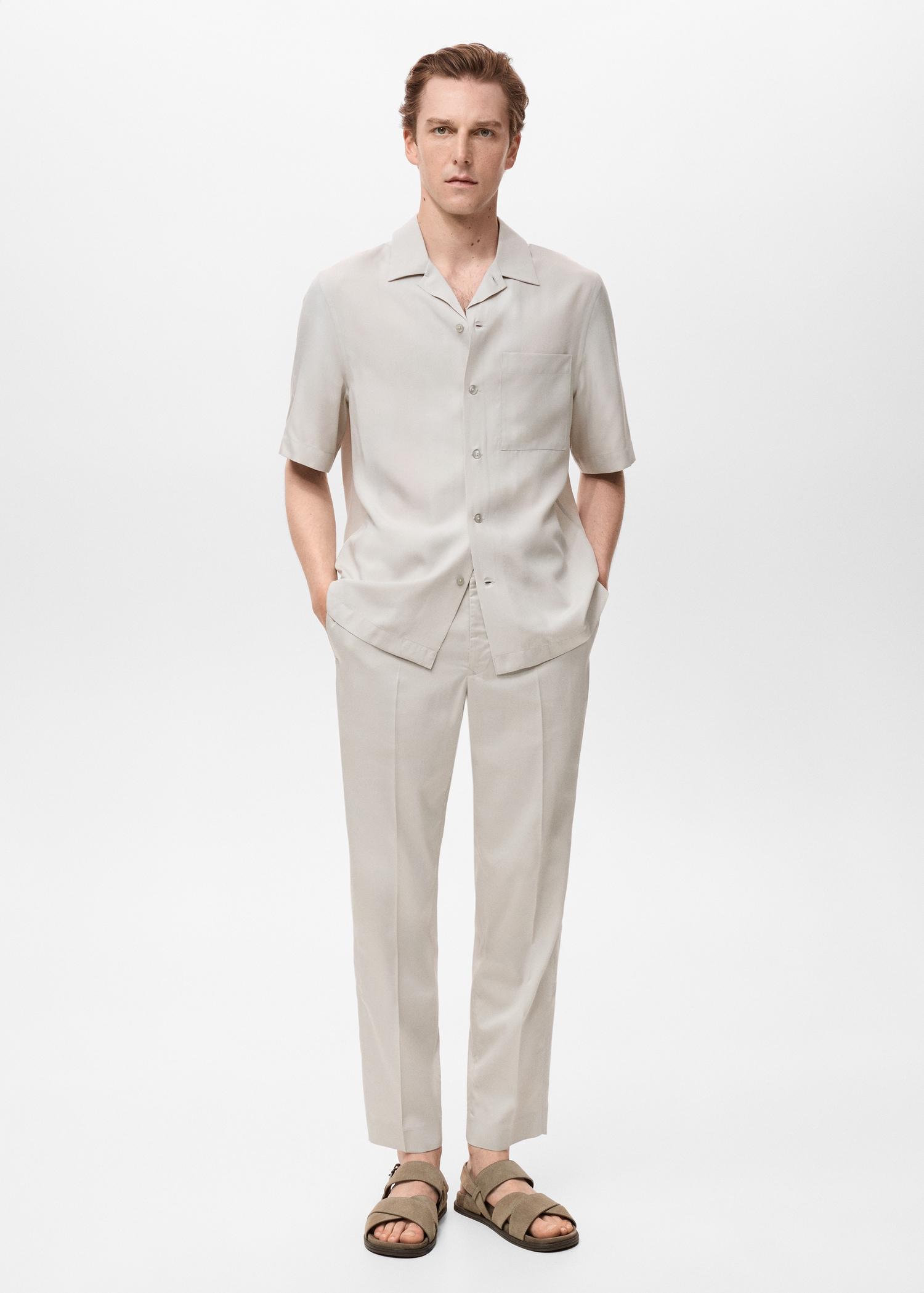 Regular-fit 100% Tencel shirt - Men | MANGO USA Product Image