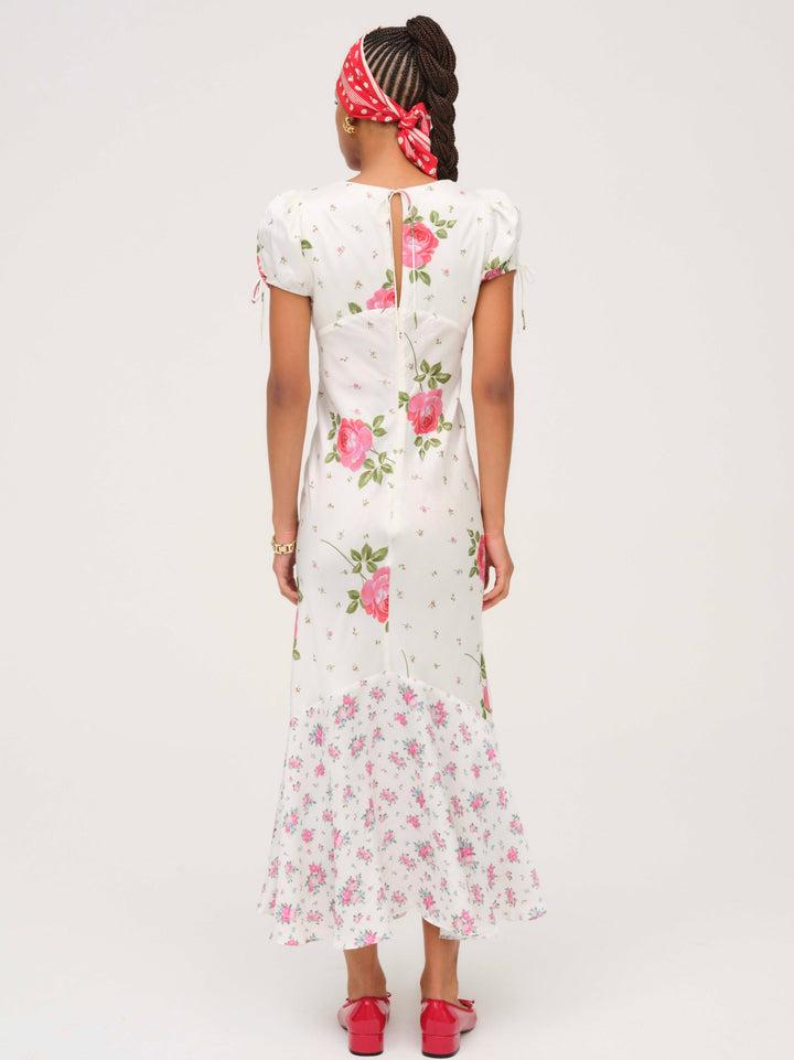 Rosebud Midi Dress — White Product Image