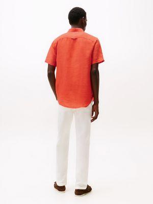 Regular Fit Pigment-Dyed Linen Shirt Product Image