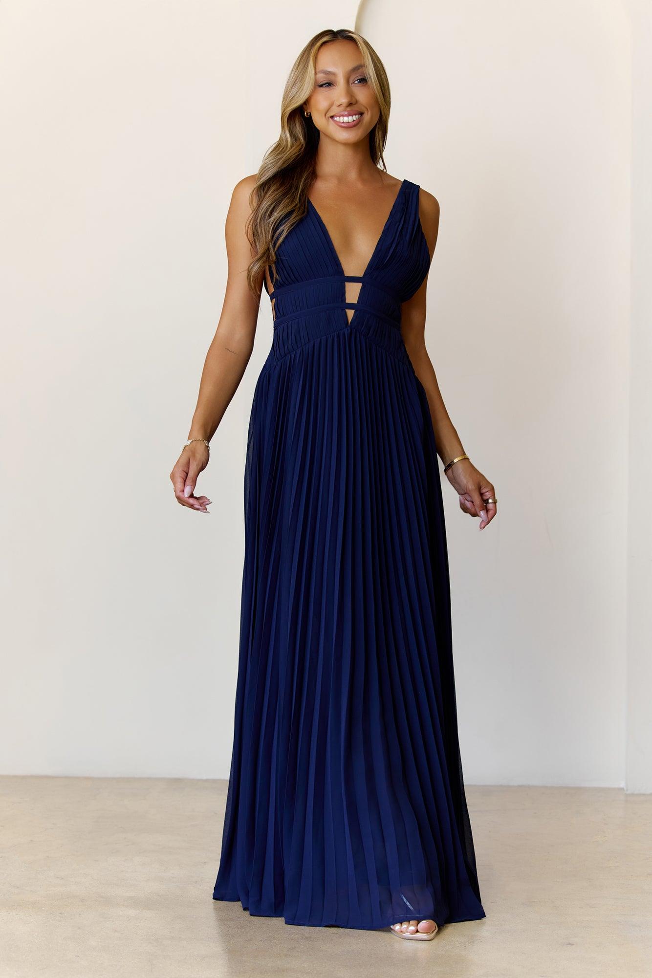 Elegant Vision Maxi Dress Navy Product Image