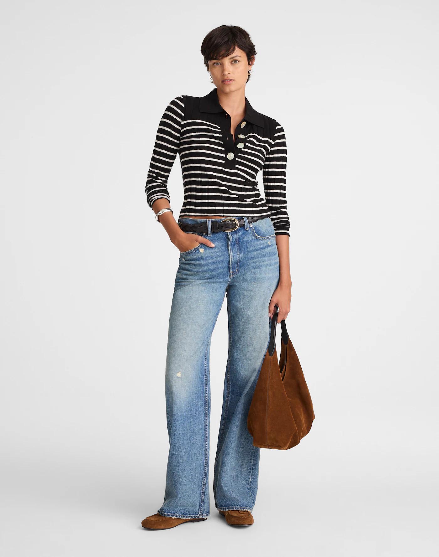 Ribbed Polo Sweater Product Image