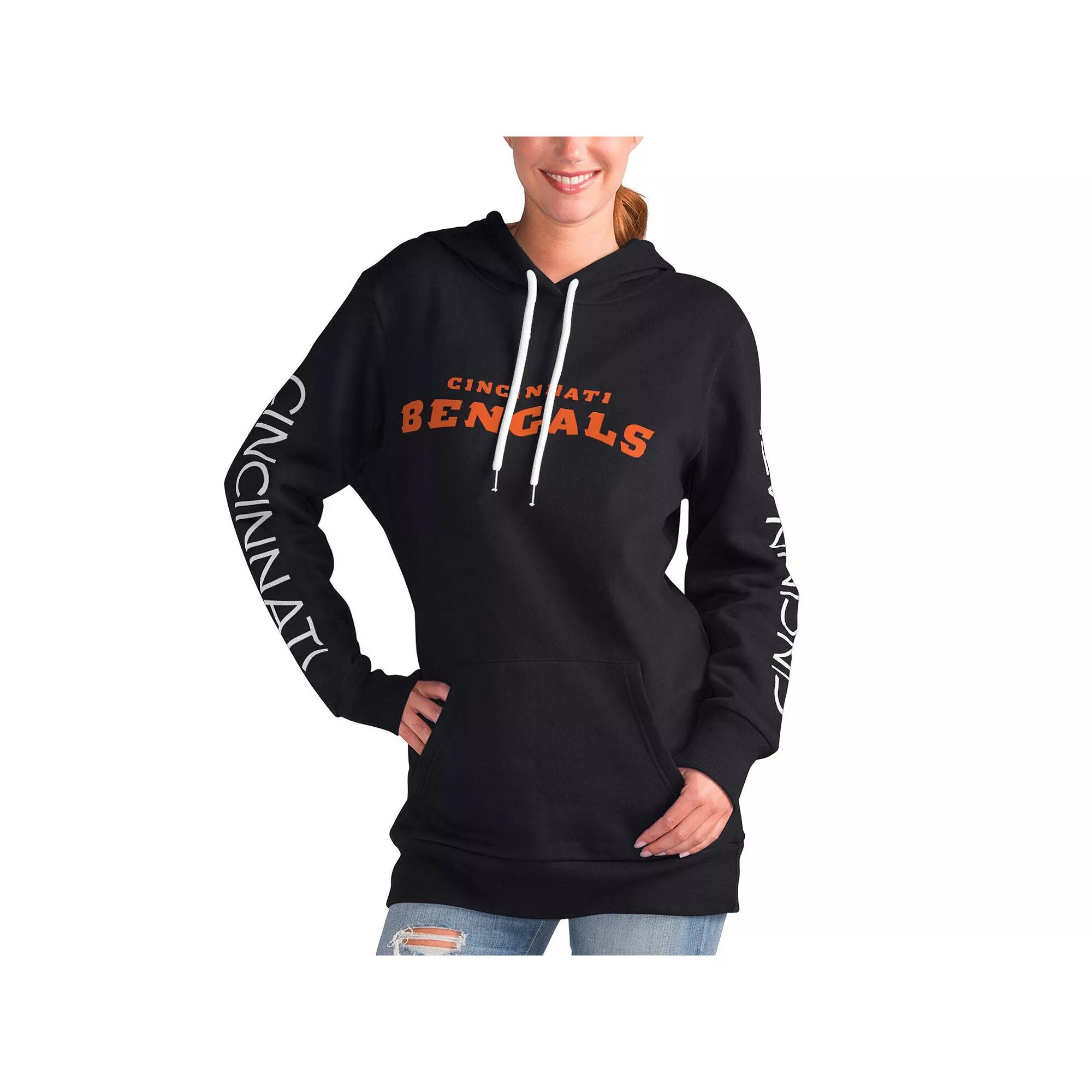 Women's G-III 4Her by Carl Banks Black Cincinnati Bengals Extra Inning Pullover Hoodie,  Product Image