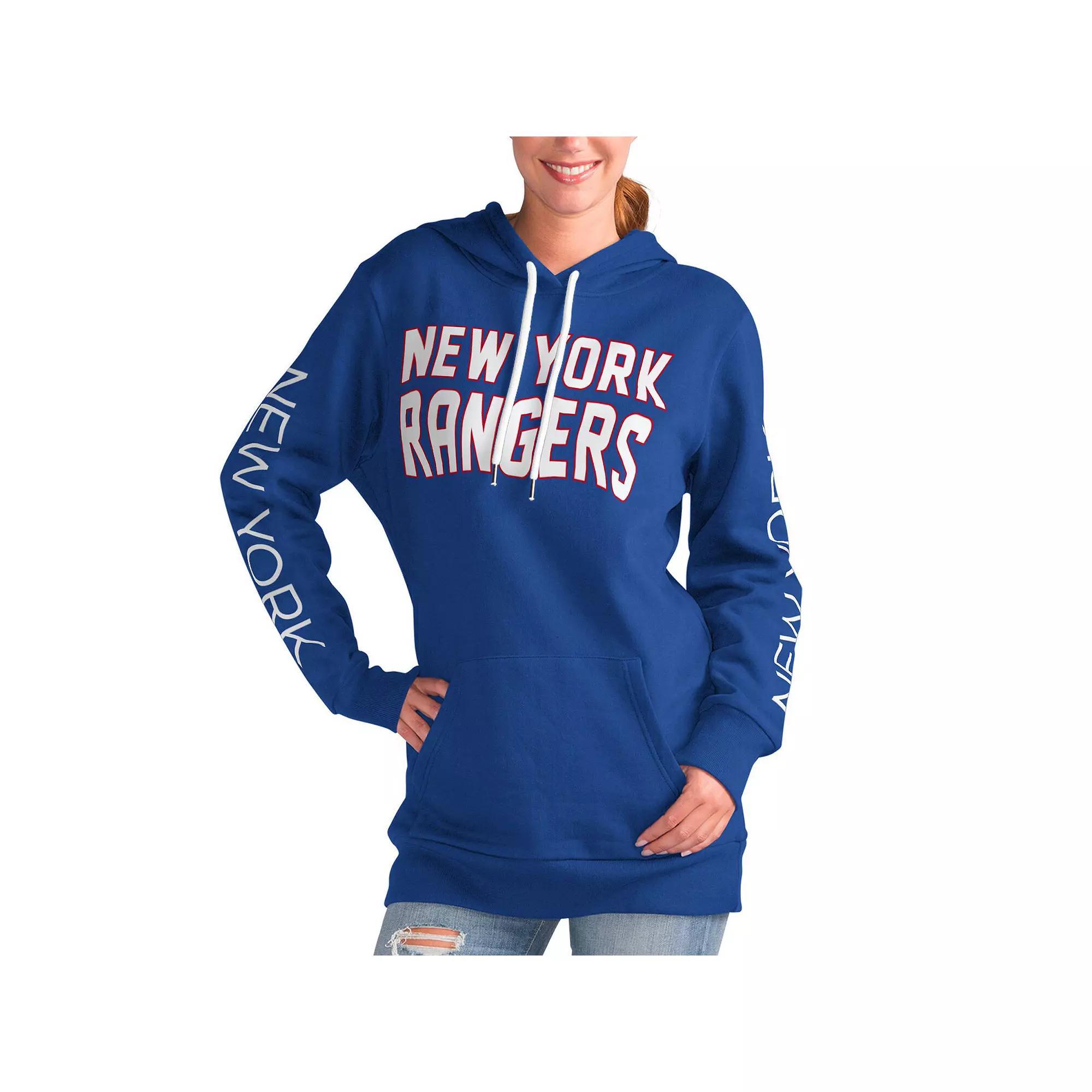 Women's G-III 4Her by Carl Banks Blue New York Rangers Overtime Pullover Hoodie,  Product Image