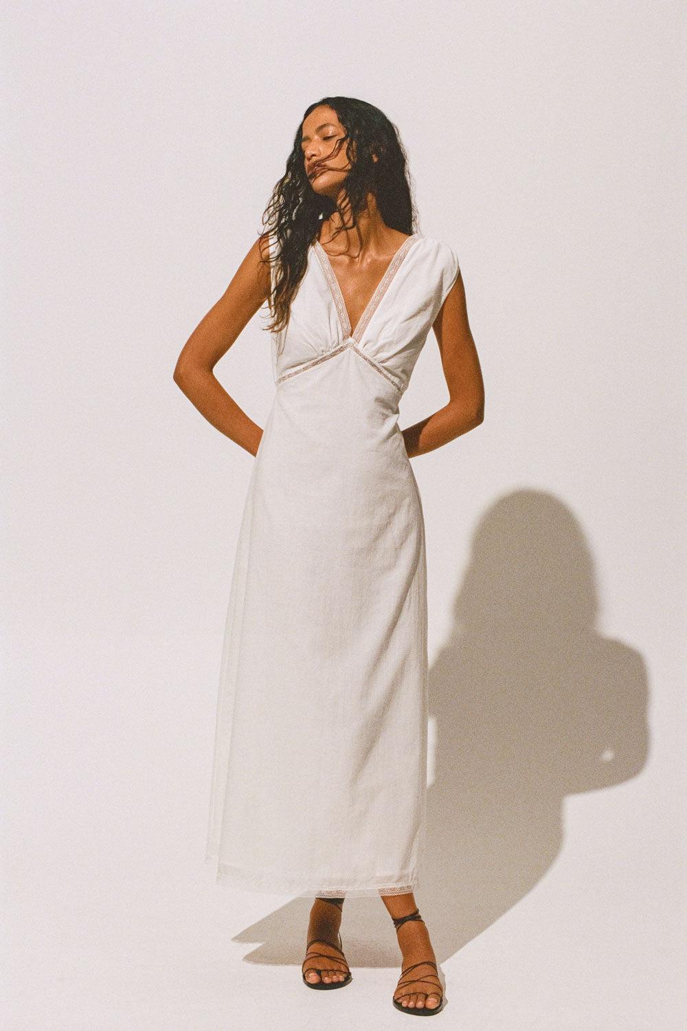 Denise Maxi Dress White - Final Sale Product Image