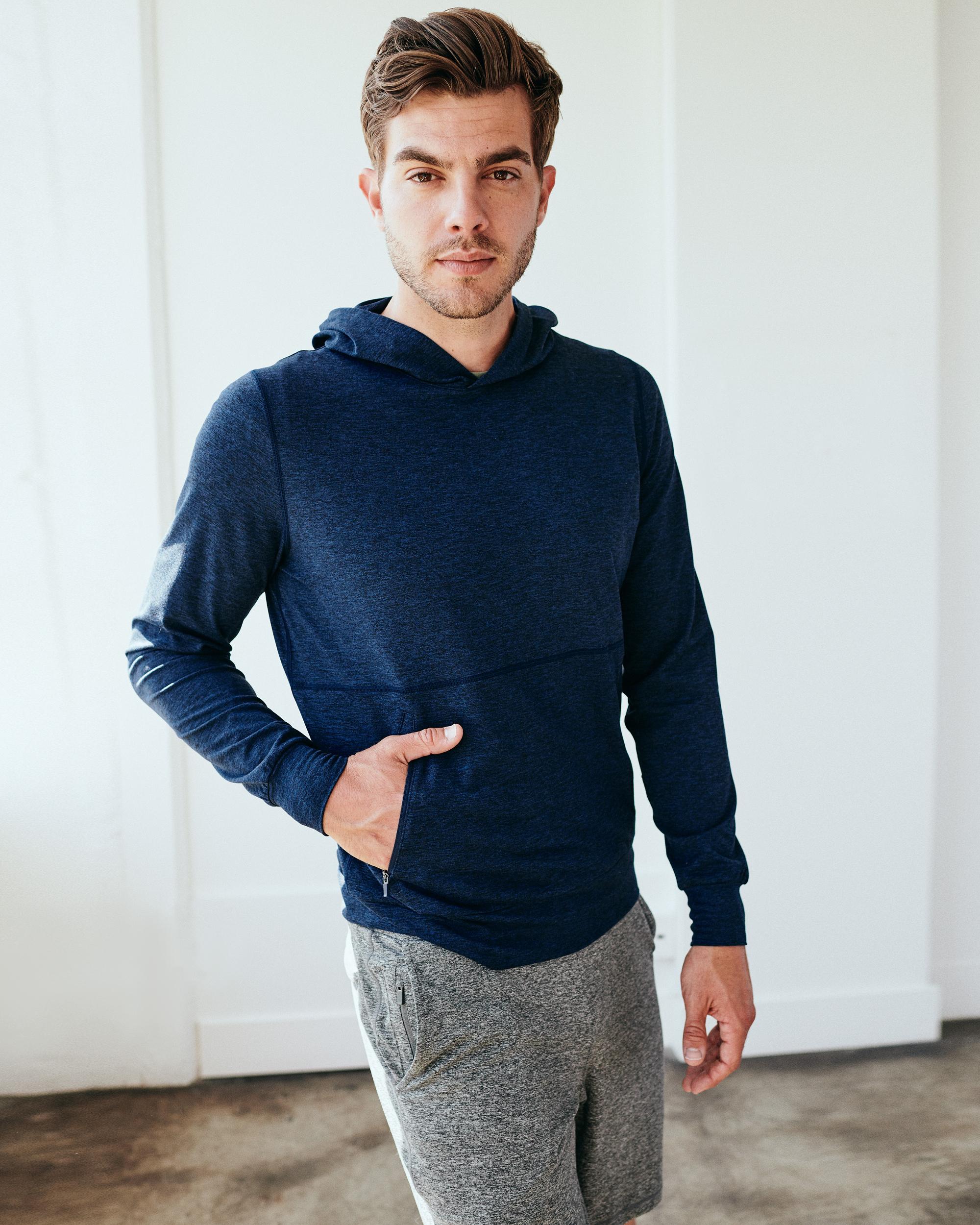 Quince | Men's Super Soft Performance Hoodie Pullover Flowknit Activewear, Recycled Polyester Product Image