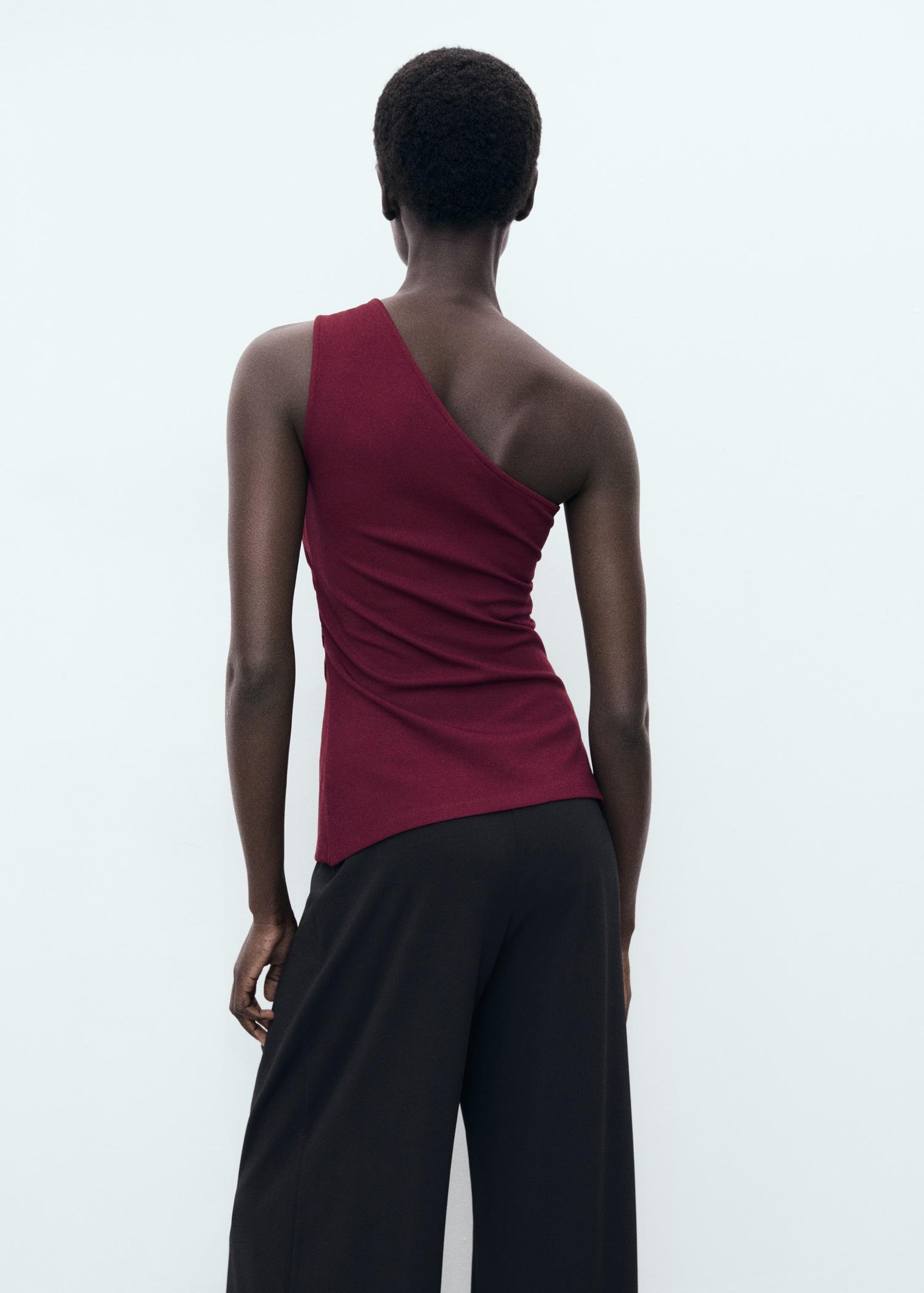 Asymmetrical draped top - Women | MANGO USA Product Image