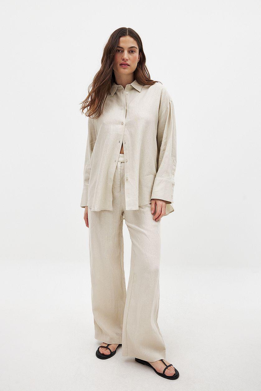 Linen Wide Leg Pants Product Image