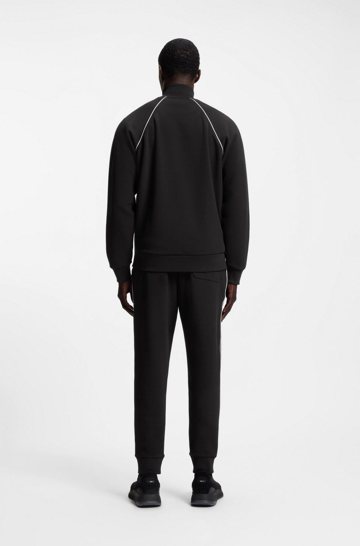 Contrast-piping sweatshirt in a cotton blend Product Image