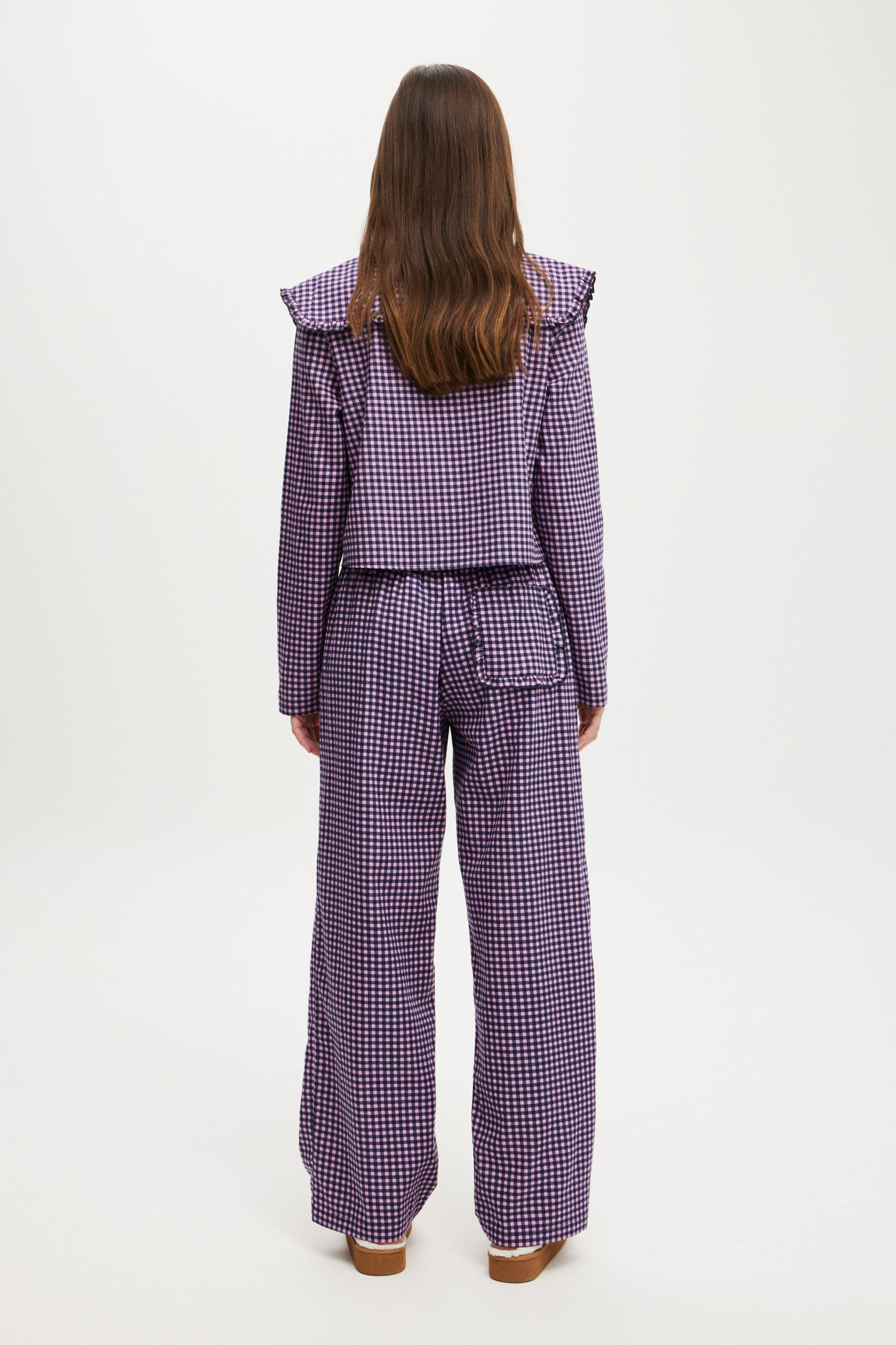 Peached Woven Boyfriend Pant Product Image