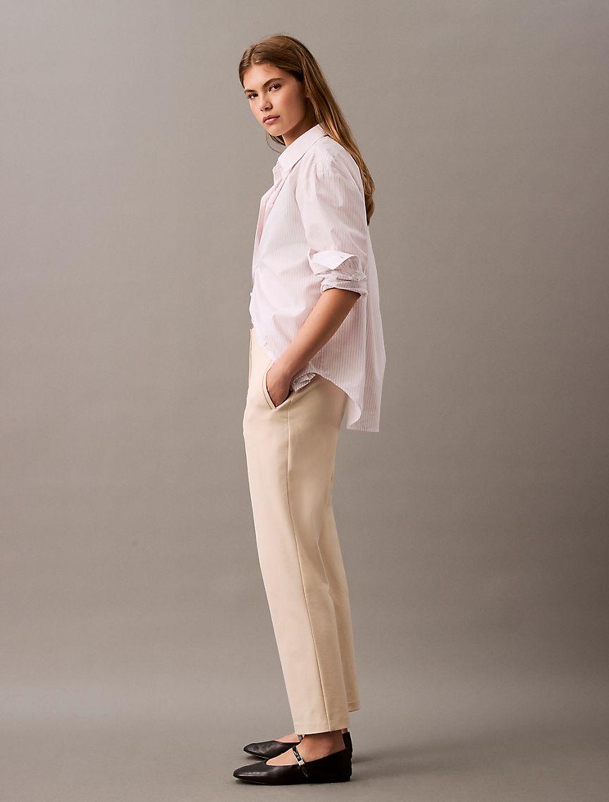 Ponte Cropped Straight Pants Product Image
