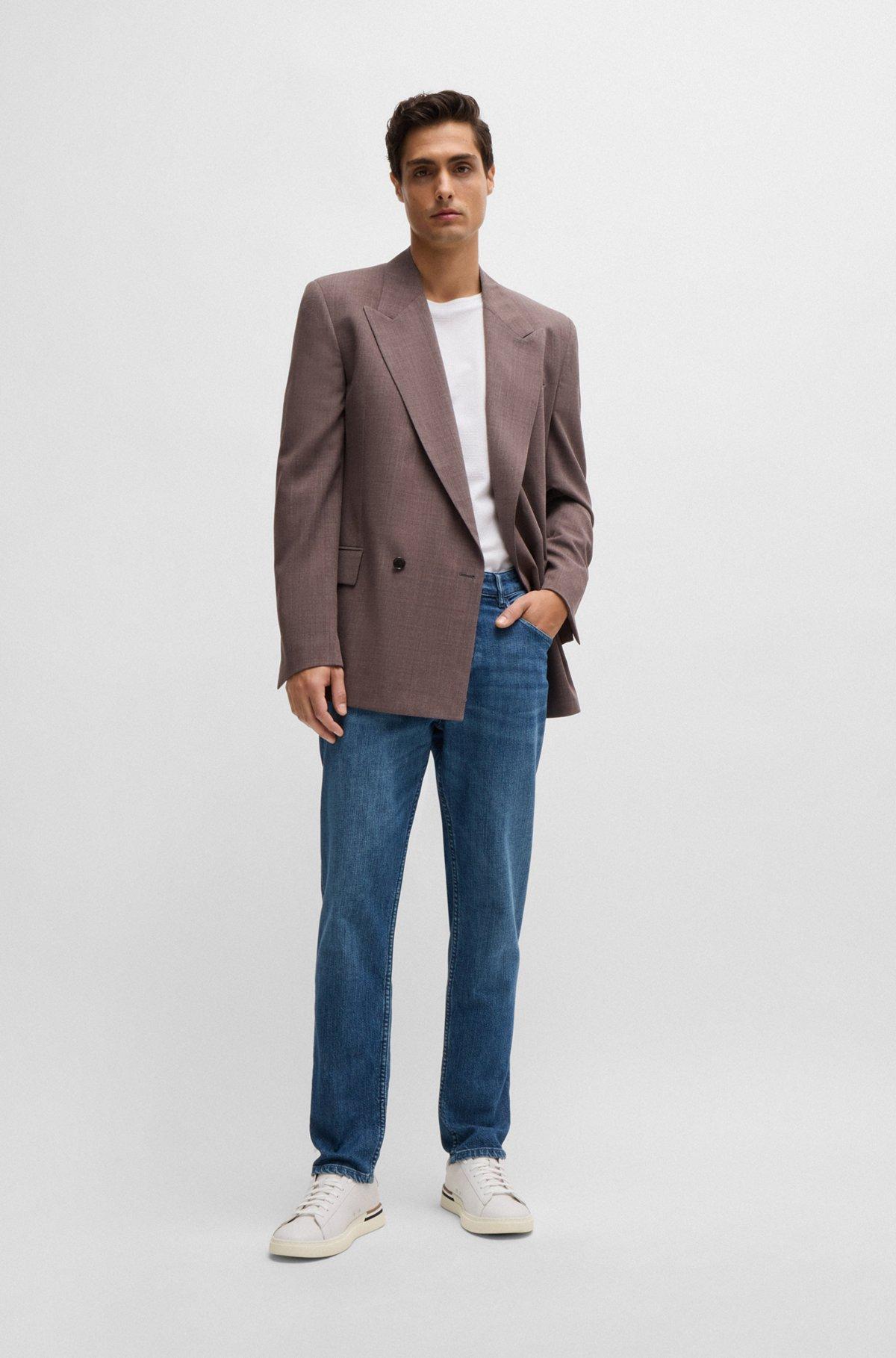 Regular-fit jeans in blue mechanical-stretch denim Product Image