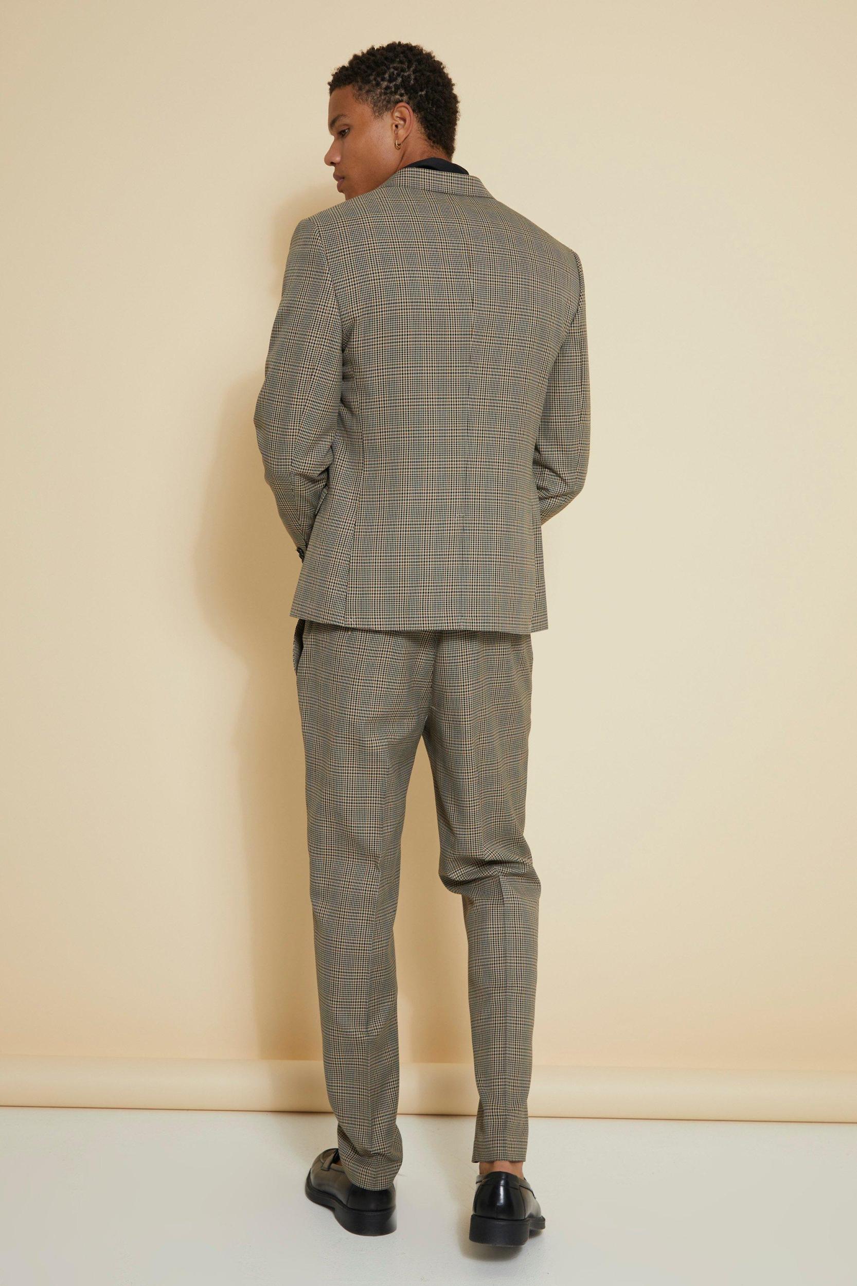 Slim Single Breasted Plaid Suit Jacket | boohooMAN USA Product Image