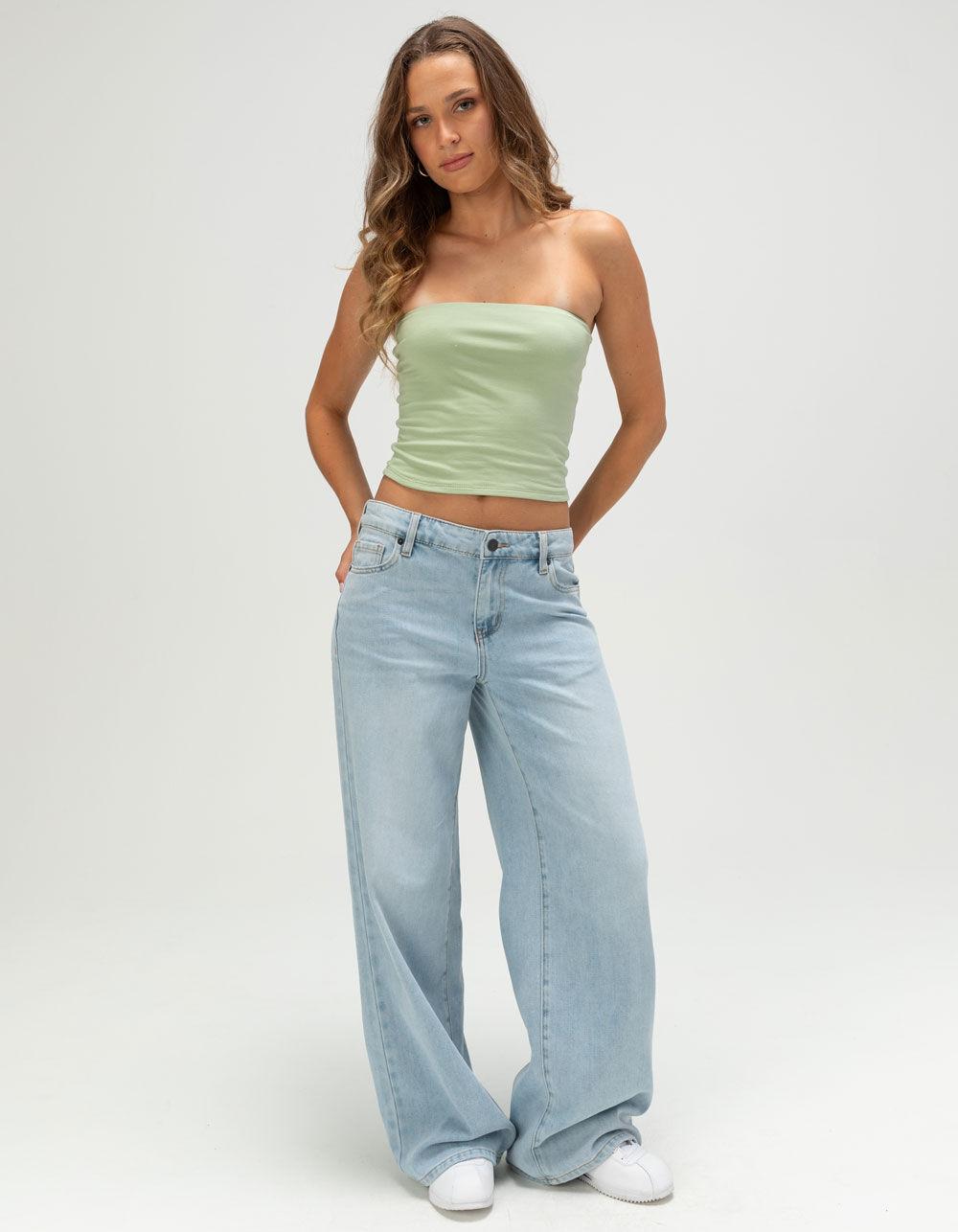 TILLYS Womens Tube Top - LT GREEN Product Image
