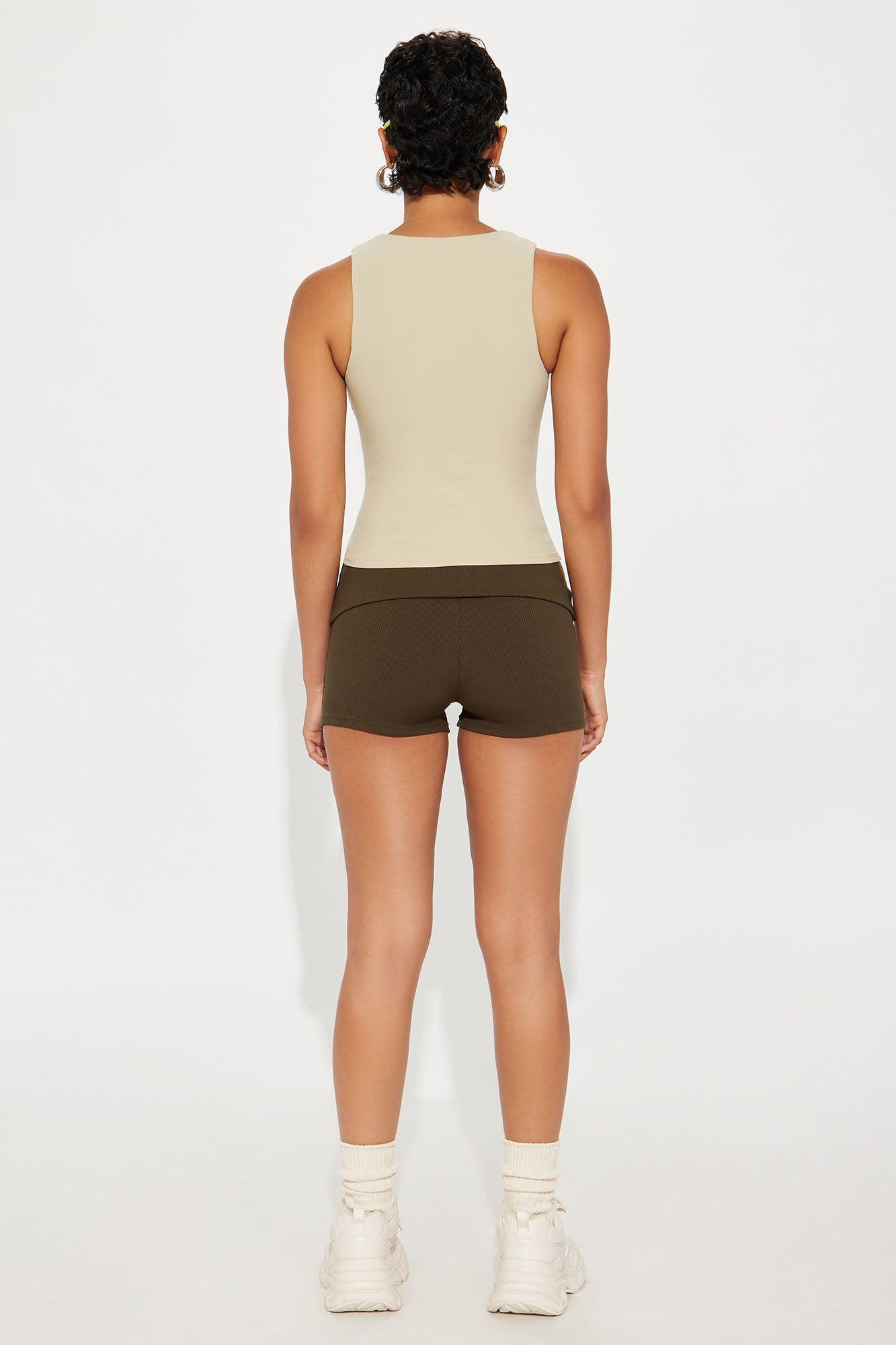 Second Skin Double Lined Zip Front Tank - Stone Female Product Image