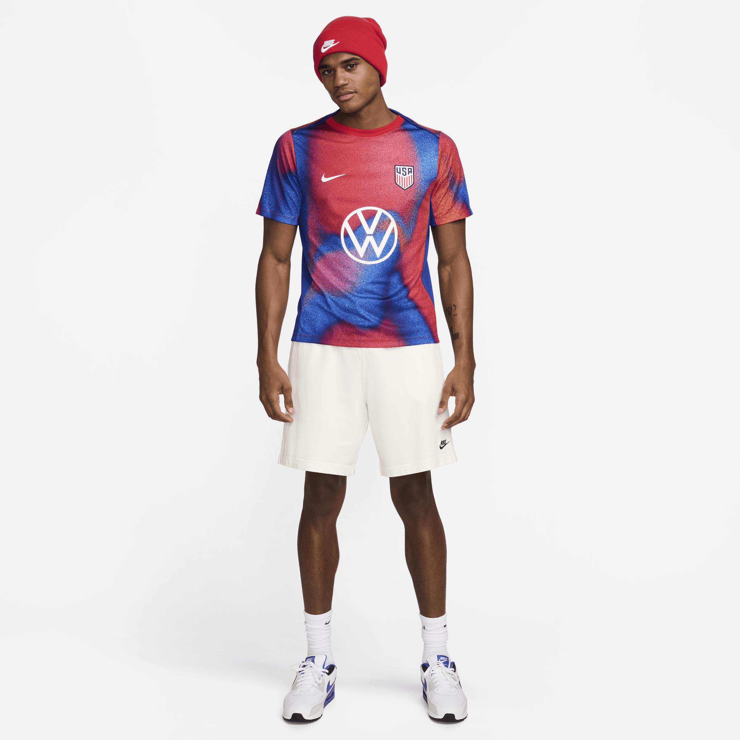 USMNT Academy Pro Nike Mens Dri-FIT Soccer Pre-Match Short-Sleeve Top | FJ2734-101 Product Image