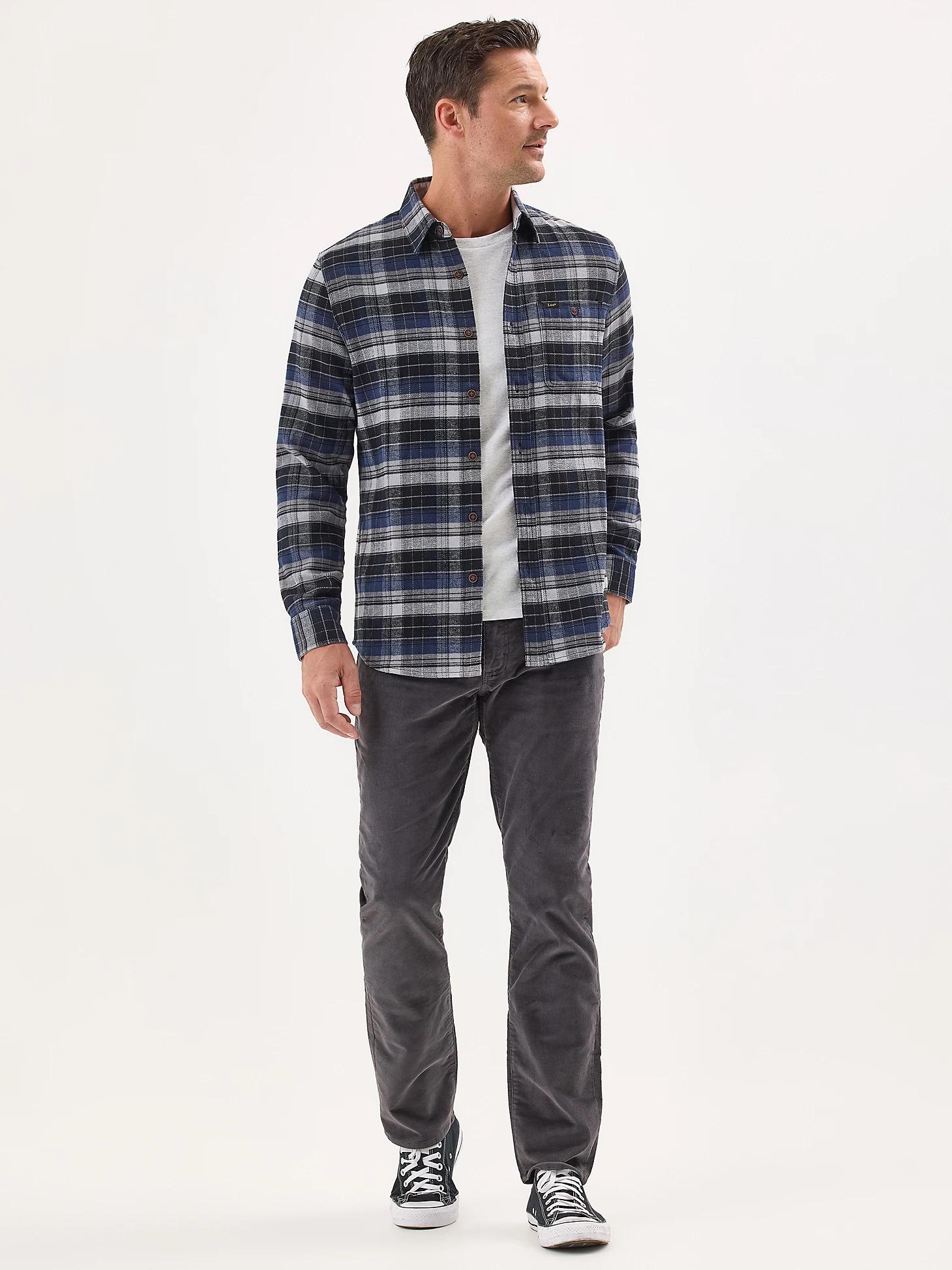 Men's One Pocket Stretch Flannel Button Down Shirt | Men's Tops & Tees | Lee® Product Image