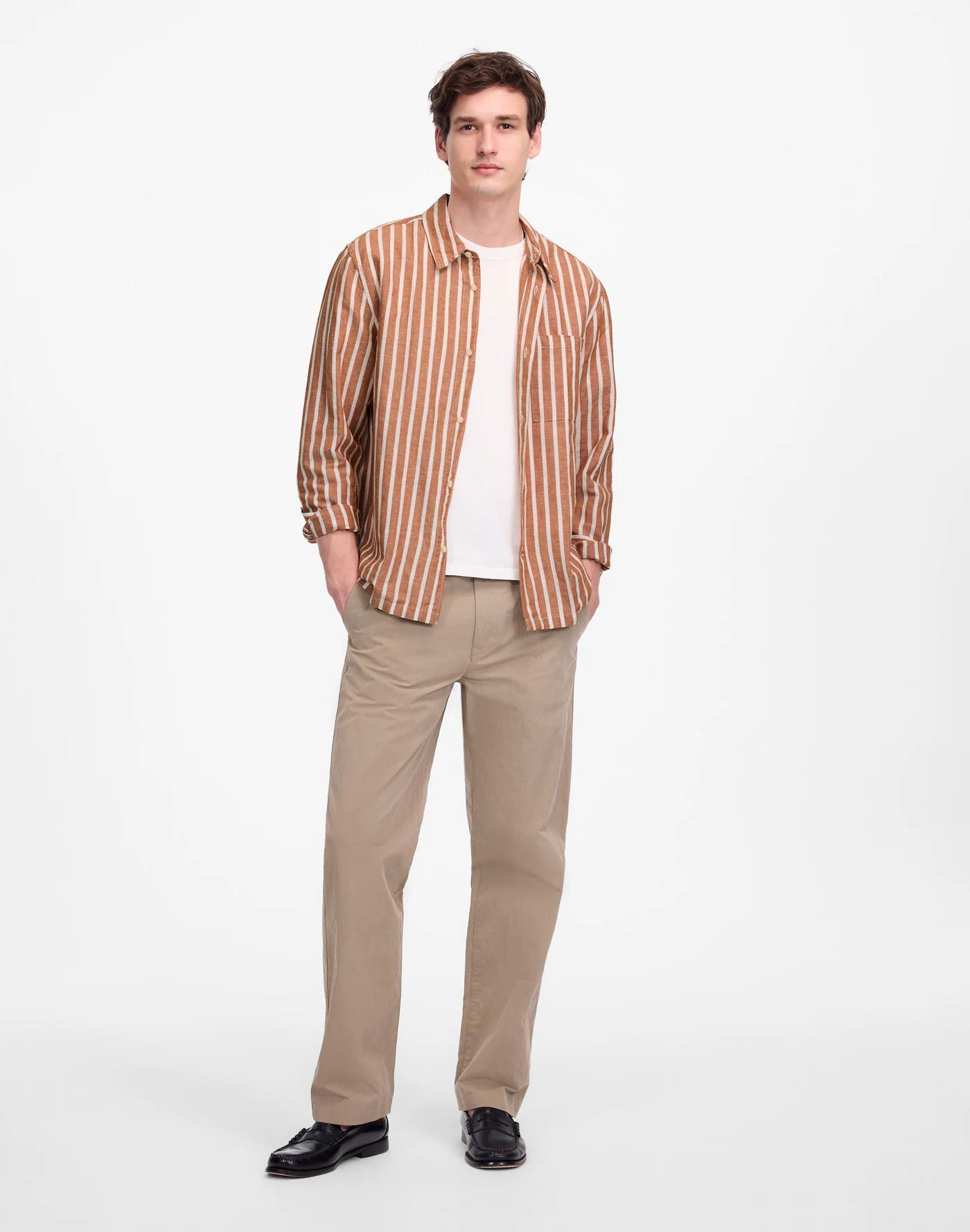 Button-Up Shirt in Cotton-Linen Blend Product Image