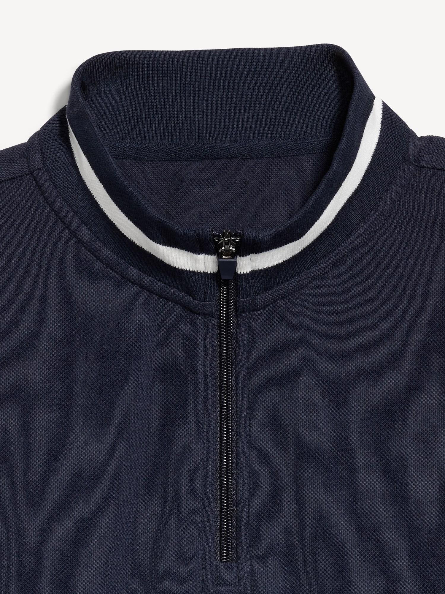 Mock-Neck Pique Quarter Zip Product Image