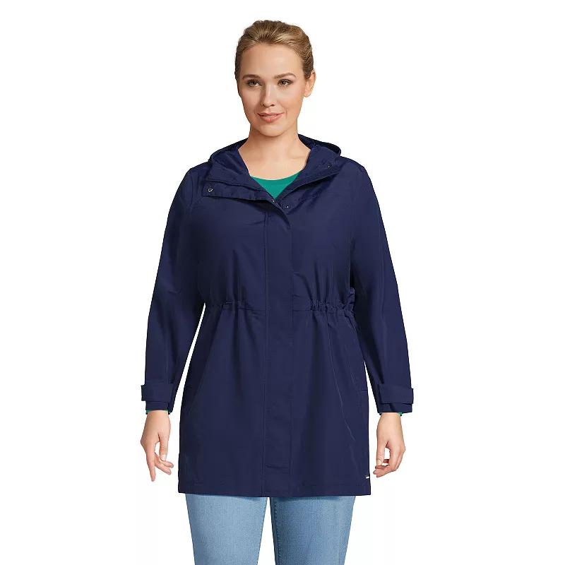 Plus Size Lands' End Squall Hooded Waterproof Raincoat, Women's, Size: 1XL, Deep  Blue Product Image