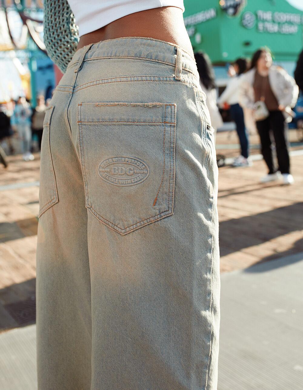 BDG Urban Outfitters Jaya Bleached Cut-Off Cropped Womens Jorts - VINTAGE BLAST Product Image