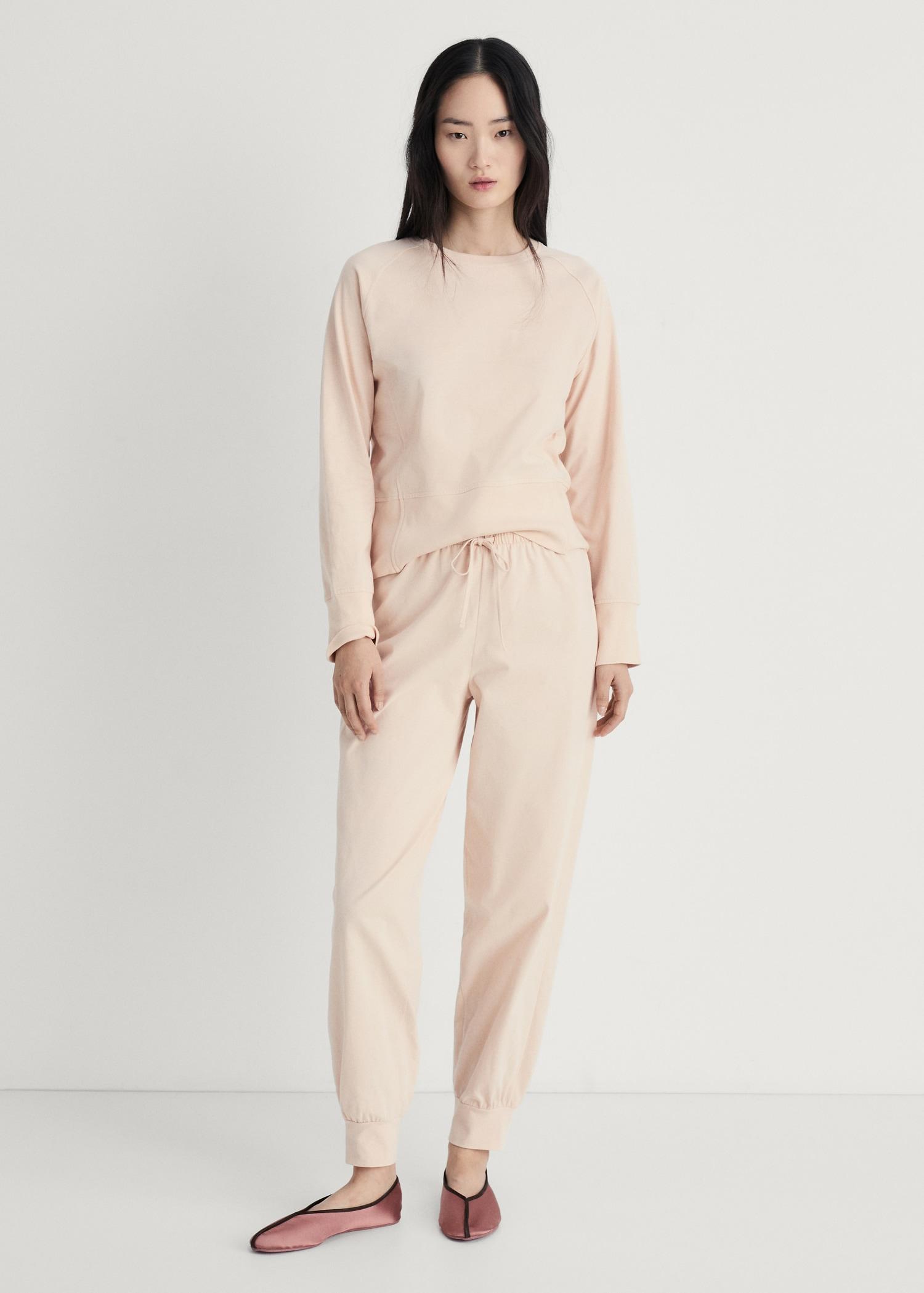 Cotton pants with soft finish - Women | MANGO USA Product Image