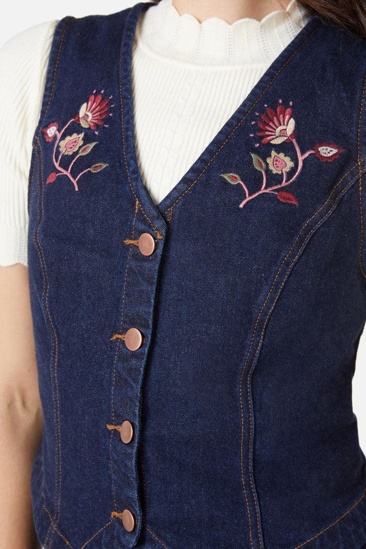 Boho Paisley Embroidered Vest Product Image