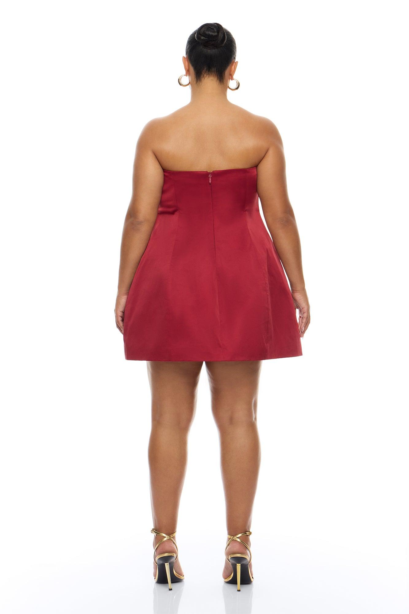 Effortless Glam Hardware Mini Dress - DarkRed Female Product Image
