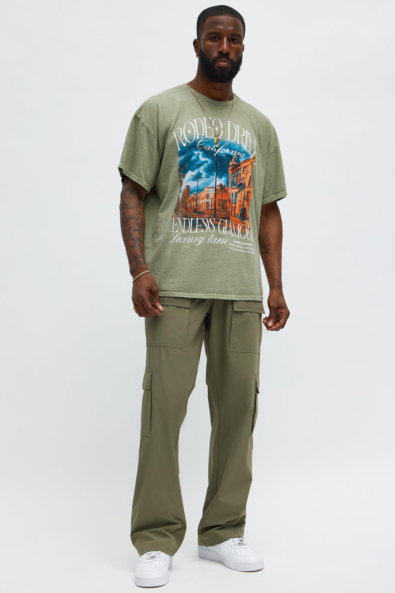 Endless Glamour Oversized Short Sleeve Tee - Olive Male Product Image