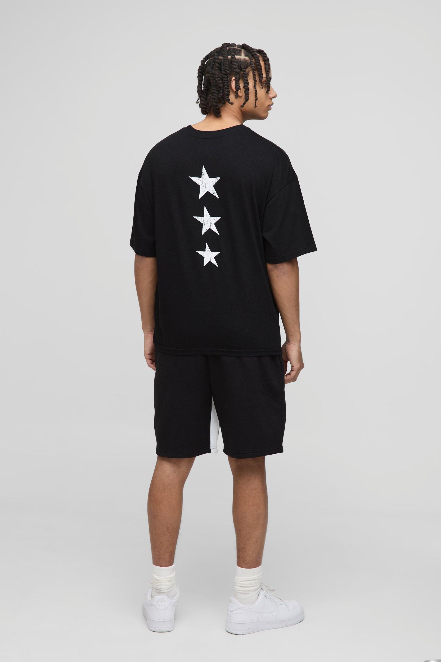 Oversized Boxy M Star T-Shirt & Gusset Short Set | boohooMAN USA Product Image