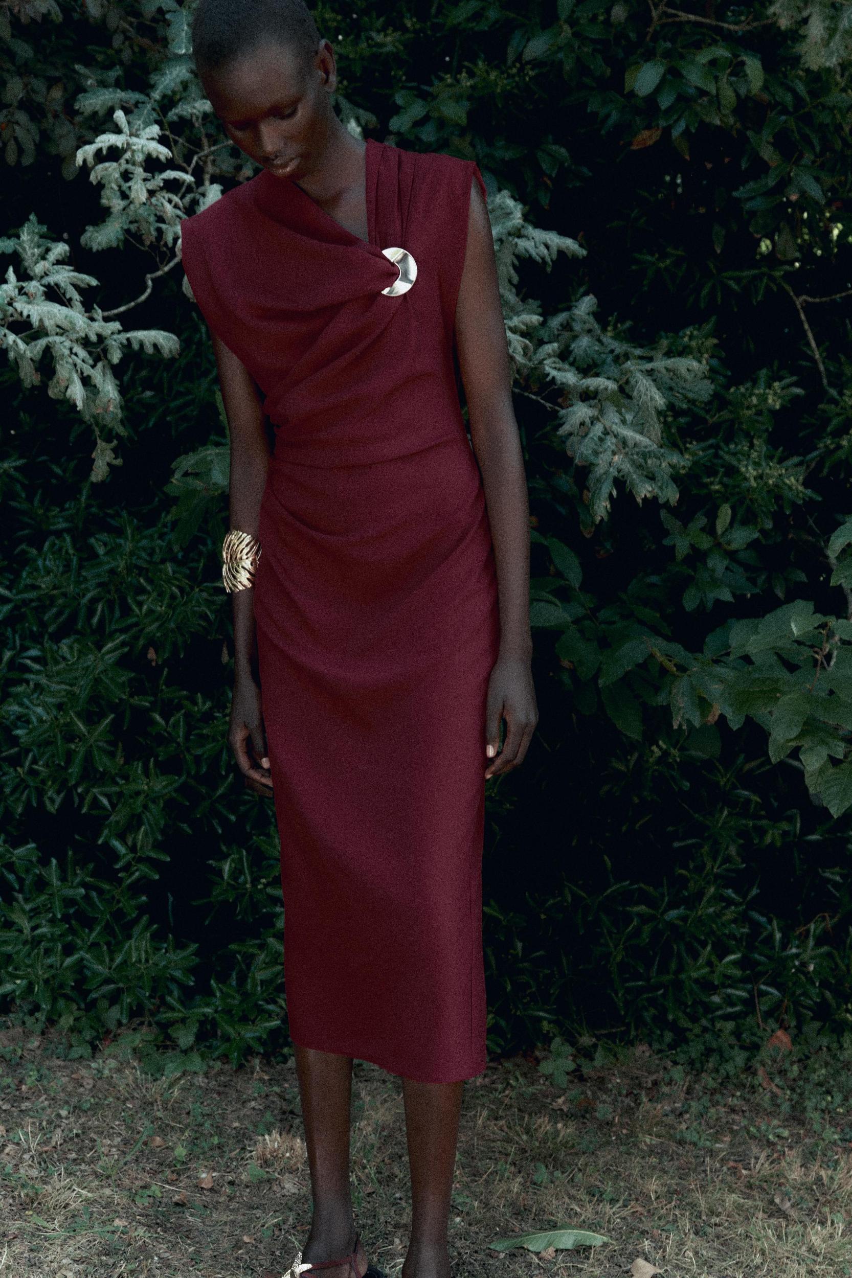 GOLD APPLIQUÉ MIDI DRESS Product Image